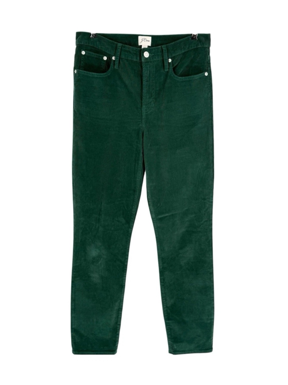J Crew Vintage Slim-Straight Corduroy Pants Womens Size 29 Tall Green Stretch